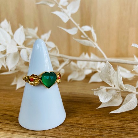 Bague LA2L Vanité Agate Verte