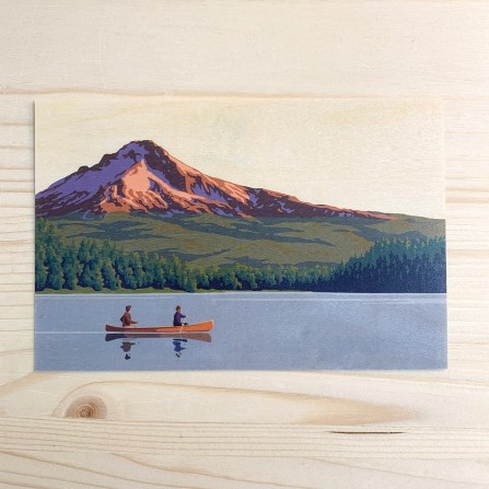 Carte Postale WOODHI Bois d'Erable Vintage Canoe