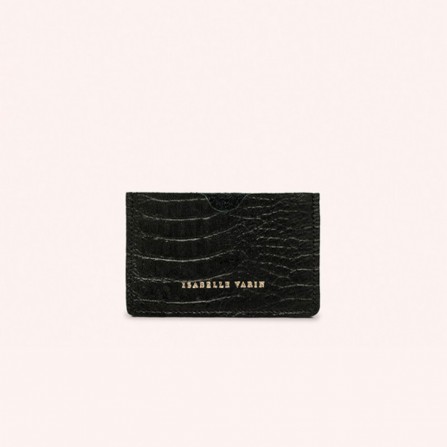 Porte Carte ISABELLE VARIN Credy Croco Black