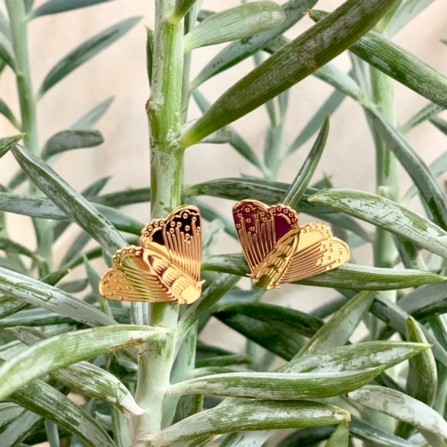 Boucles d'Oreilles CHRISTELLE dit CHRISTENSEN Fleur Papillon De Nuit S