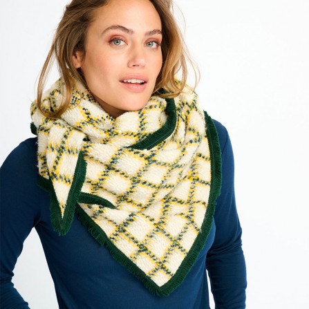 Foulard POM Checks Evergreen