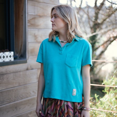 Tee Shirt LIV BERGEN Polo Palms Turquoise