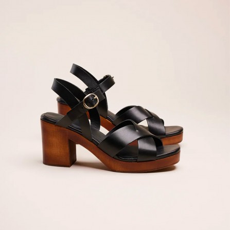 Sandales MR MOUSTACHE Vera Cuir Noir