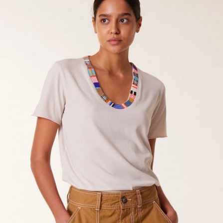 Tee Shirt LEON & HARPER Tizia Beads Stone