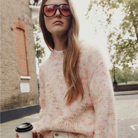Pull DES PETITS HAUTS Bowie Multico Fluo