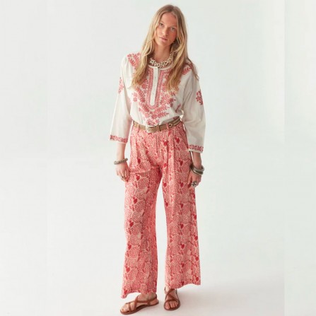 Blouse MAISON HOTEL Chikan Blossom Shyla Azzuro