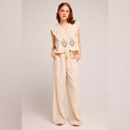 Pantalon LOUIZON Pellame Creme