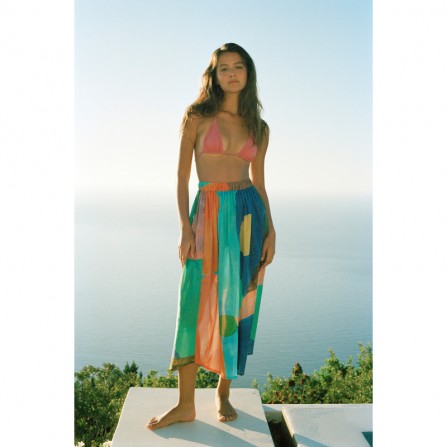 Jupe G.KERO Rose Bleu Vert Coton