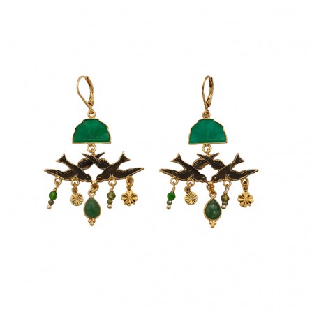 Boucles d'Oreilles LA2L Sacha Irondelle Pampilles 