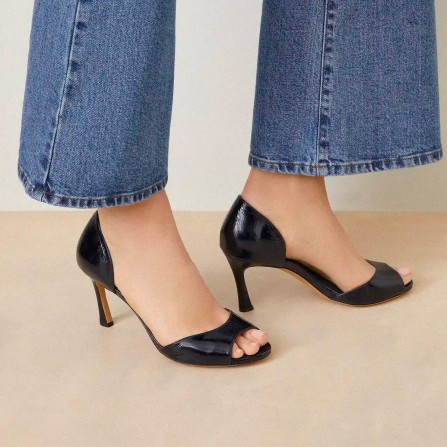 Sandales RIVECOUR N°796 Cuir Vernis Marine