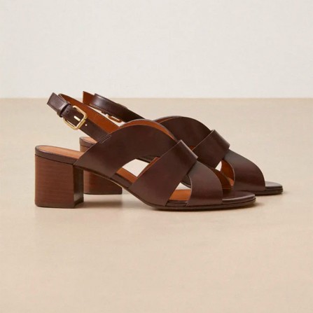 Sandales RIVECOUR N°551 Cuir Marron Chocolat