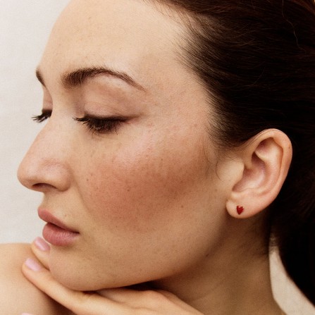 Boucles d'Oreilles Grizzly Chéri Puces Mims Rouges