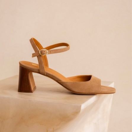 Sandales à Talon BOBBIES Vahina Savannah Goat Suede Leather