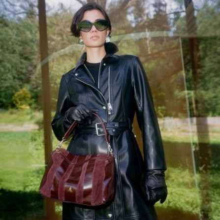 Sac CRAIE STUDIO Halo Stripe Acajou Burgundy