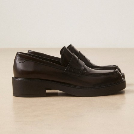 Mocassins RIVECOUR N°198 Cuir Glace Marron Chocolat