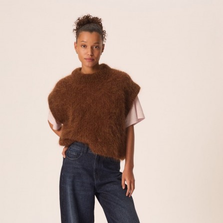 Pull DES PETITS HAUTS Alize Cognac Chiné