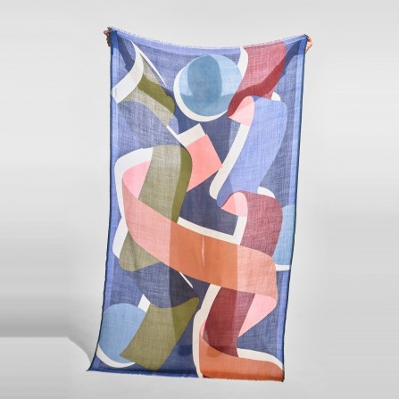 Foulard MA POESIE Ruban Marine 