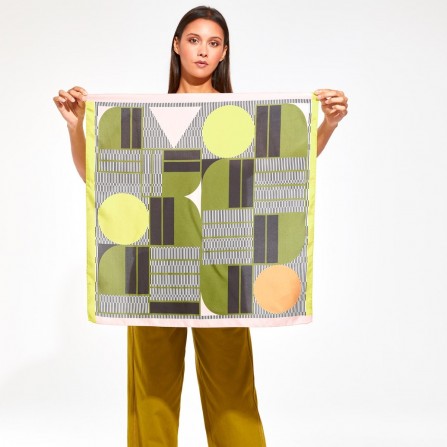 Foulard MA POESIE Tempo Kaki