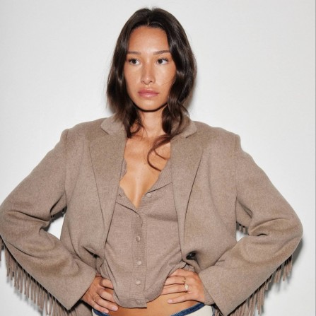 Manteau LOUIZON Cingas Beige/Marron