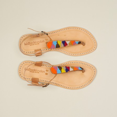 Sandales LAIDBACK LONDON Leni Flat Light Brown Leather Tribal